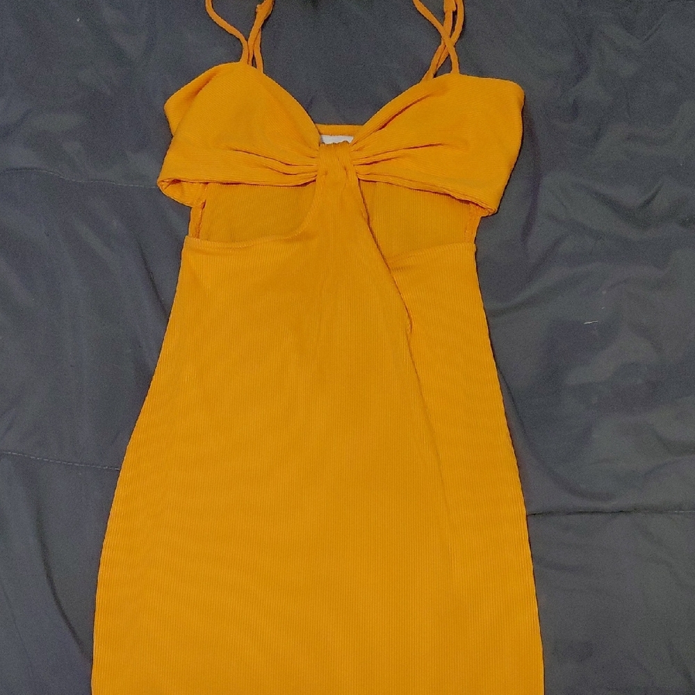 Princess Polly Mustard Backless Dress